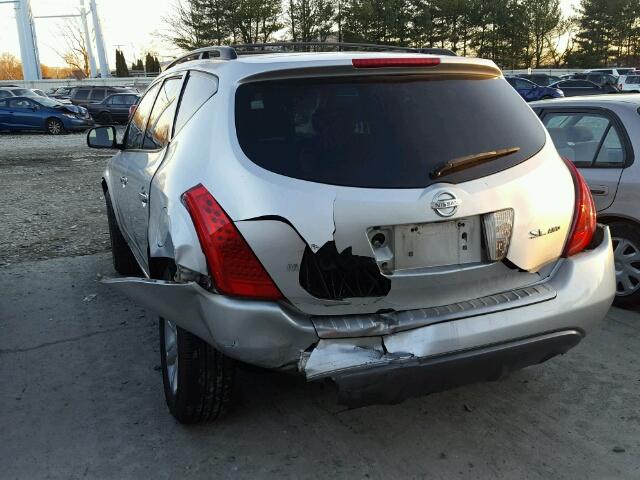 JN8AZ08W26W508645 - 2006 NISSAN MURANO SL SILVER photo 9