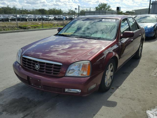 1G6KF57991U166863 - 2001 CADILLAC DEVILLE DT BURGUNDY photo 2