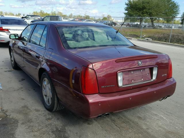 1G6KF57991U166863 - 2001 CADILLAC DEVILLE DT BURGUNDY photo 3