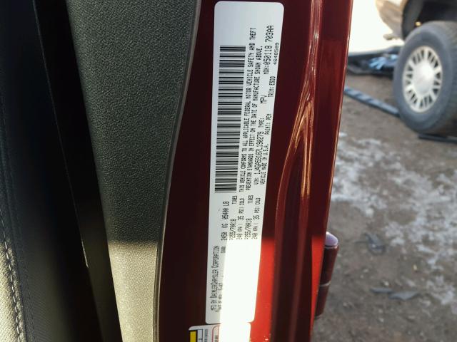 1J4GA59187L190279 - 2007 JEEP WRANGLER S 勃艮第红 照片 10