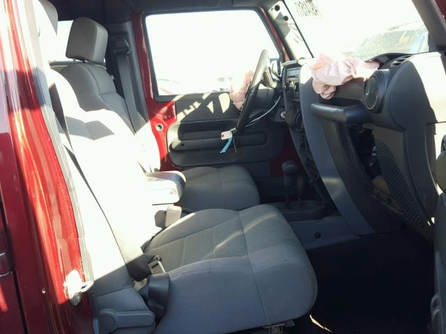 1J4GA59187L190279 - 2007 JEEP WRANGLER S 勃艮第红 照片 5