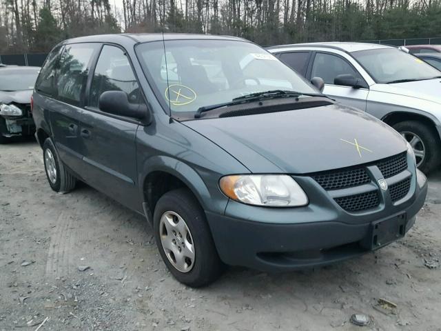 1B4GP25B22B718525 - 2002 DODGE CARAVAN SE GREEN photo 1