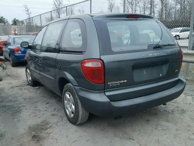 1B4GP25B22B718525 - 2002 DODGE CARAVAN SE GREEN photo 3