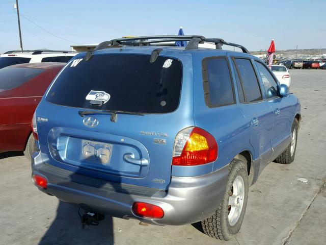 KM8SC73E14U826463 - 2004 HYUNDAI SANTA FE G BLUE photo 4