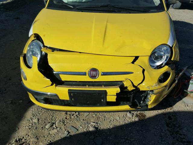 3C3CFFCR0CT106405 - 2012 FIAT 500 LOUNGE YELLOW photo 9