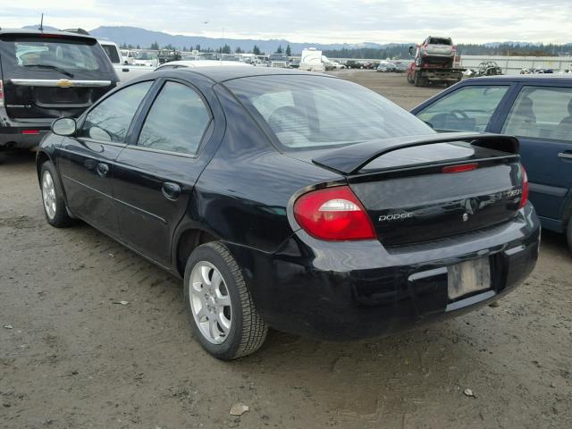 1B3ES56C35D199769 - 2005 DODGE NEON SXT BLACK photo 3