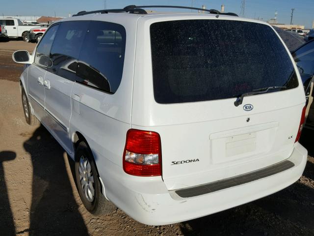 KNDUP131X46609039 - 2004 KIA SEDONA EX WHITE photo 3