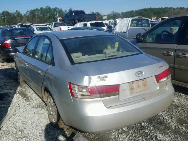 5NPET46C97H204606 - 2007 HYUNDAI SONATA GLS SILVER photo 3