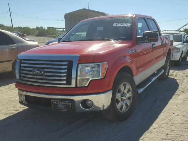 1FTFW1CT7CKD92861 - 2012 FORD F150 SUPER RED photo 2