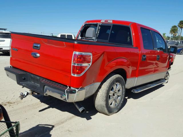 1FTFW1CT7CKD92861 - 2012 FORD F150 SUPER RED photo 4