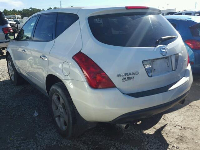 JN8AZ08T25W314749 - 2005 NISSAN MURANO SL WHITE photo 3