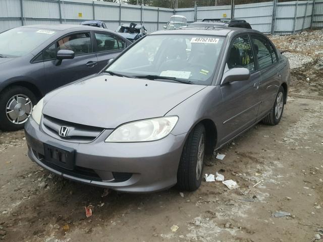 2HGES26704H541049 - 2004 HONDA CIVIC EX GRAY photo 2