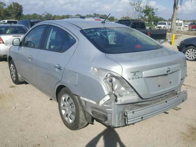 3N1CN7AP1CL929594 - 2012 NISSAN VERSA S SILVER photo 3