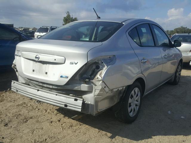 3N1CN7AP1CL929594 - 2012 NISSAN VERSA S SILVER photo 4