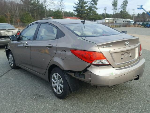 KMHCT4AE3CU250430 - 2012 HYUNDAI ACCENT GLS TAN photo 3