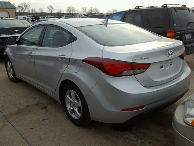 KMHDH4AE9EU184720 - 2014 HYUNDAI ELANTRA SE SILVER photo 3