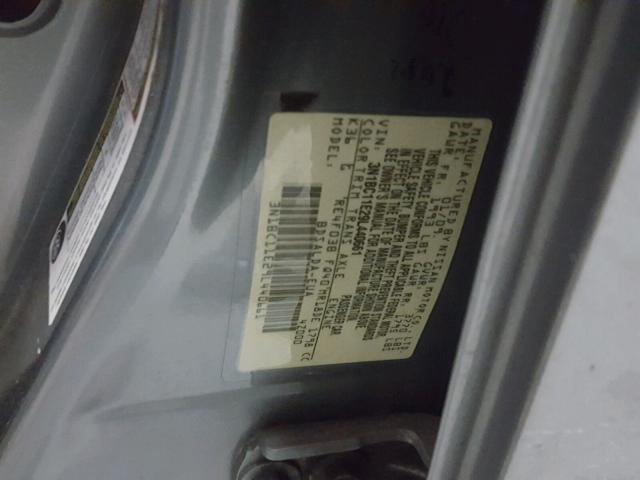 3N1BC11E29L440661 - 2009 NISSAN VERSA S GRAY photo 10