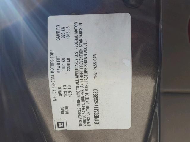 1G1NE52J1Y6233820 - 2000 CHEVROLET MALIBU LS Qəhvəyi foto 10