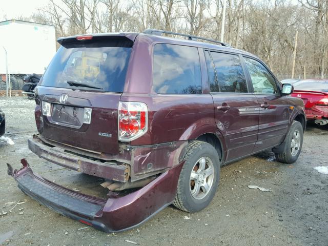 5FNYF18598B037522 - 2008 HONDA PILOT EXL MAROON photo 4