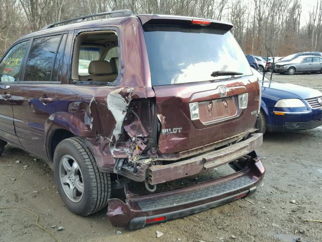 5FNYF18598B037522 - 2008 HONDA PILOT EXL MAROON photo 9