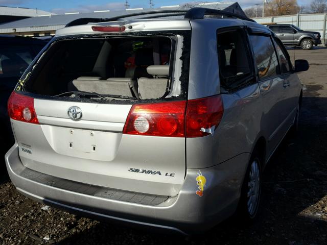 5TDZK23C07S015446 - 2007 TOYOTA SIENNA CE SILVER photo 4