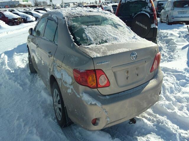 2T1BU40E99C095094 - 2009 TOYOTA COROLLA BA BEIGE photo 3