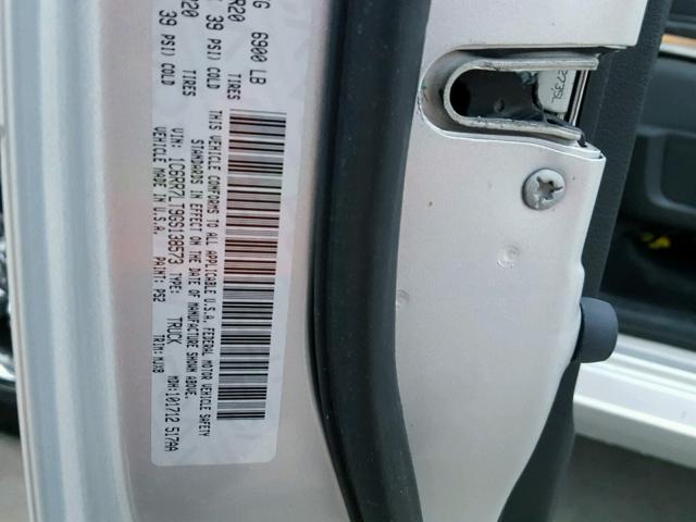 1C6RR7LT9GS138573 - 2016 RAM 1500 SLT SILVER photo 10