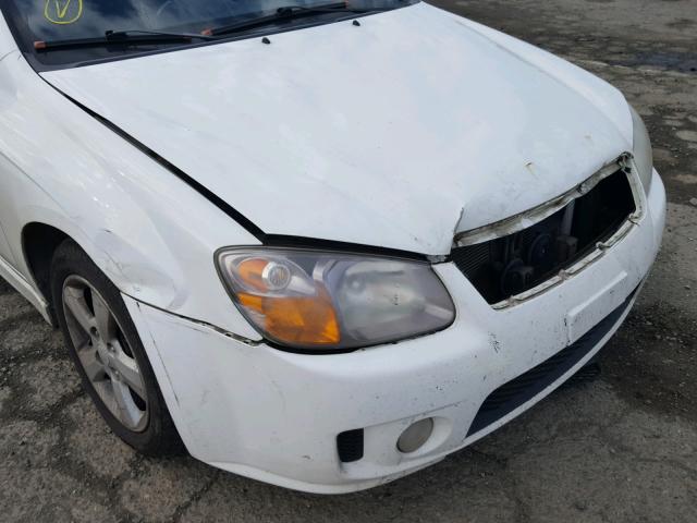 KNAFE161375008430 - 2007 KIA SPECTRA5 S WHITE photo 9