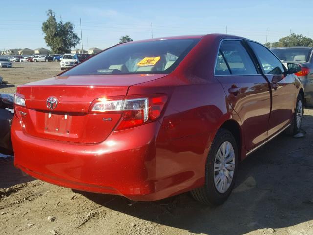 4T1BF1FK8EU730644 - 2014 TOYOTA CAMRY L RED photo 4