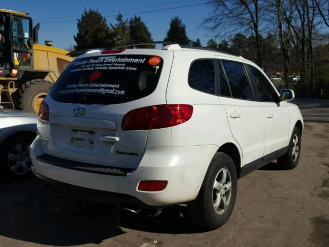 5NMSG13D17H040803 - 2007 HYUNDAI SANTA FE G WHITE photo 4