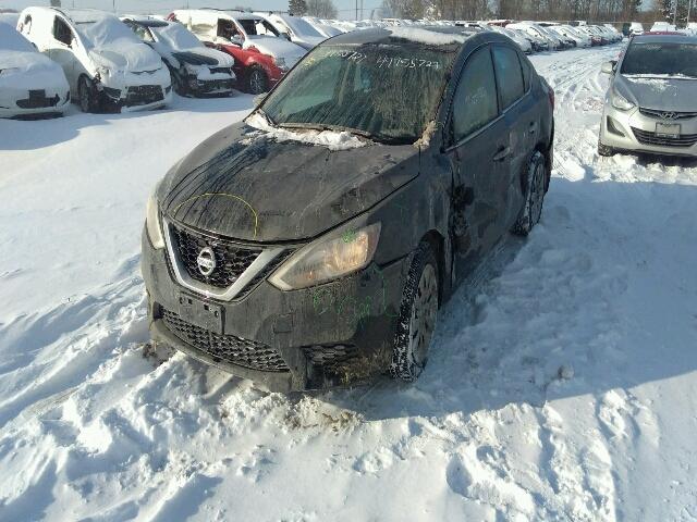 3N1AB7AP0GL659344 - 2016 NISSAN SENTRA S BLACK photo 2