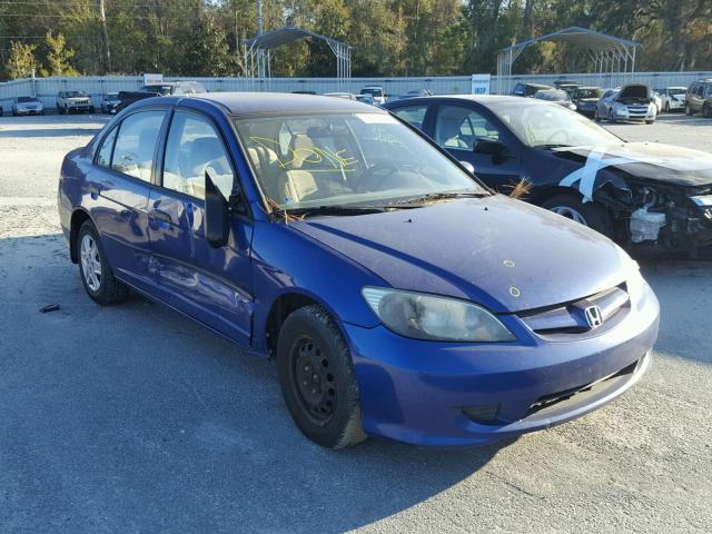 1HGES16314L016592 - 2004 HONDA CIVIC DX V BLUE photo 1