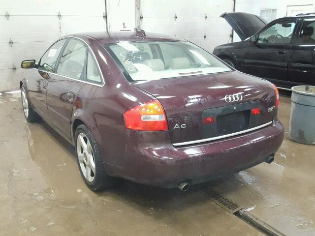 WAULD64B34N016229 - 2004 AUDI A6 2.7T QU PURPLE photo 3