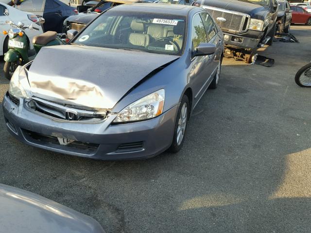 1HGCM66847A076036 - 2007 HONDA ACCORD EX BLUE photo 2