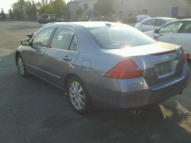 1HGCM66847A076036 - 2007 HONDA ACCORD EX BLUE photo 3