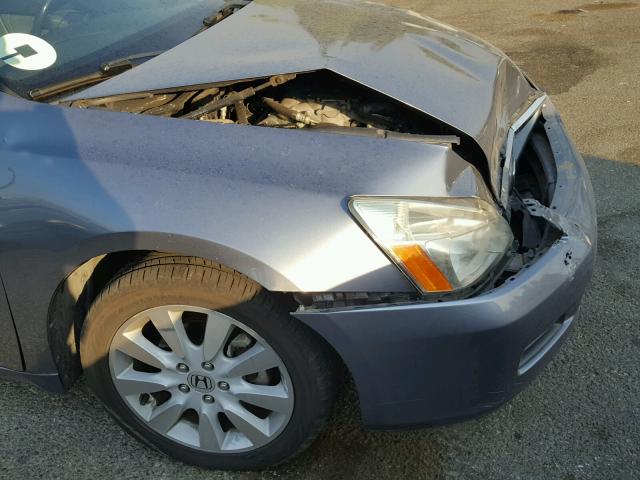 1HGCM66847A076036 - 2007 HONDA ACCORD EX BLUE photo 9