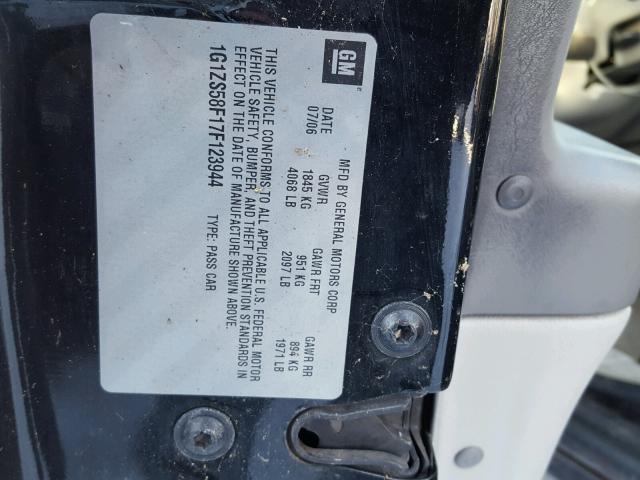 1G1ZS58F17F123944 - 2007 CHEVROLET MALIBU LS BLACK photo 10