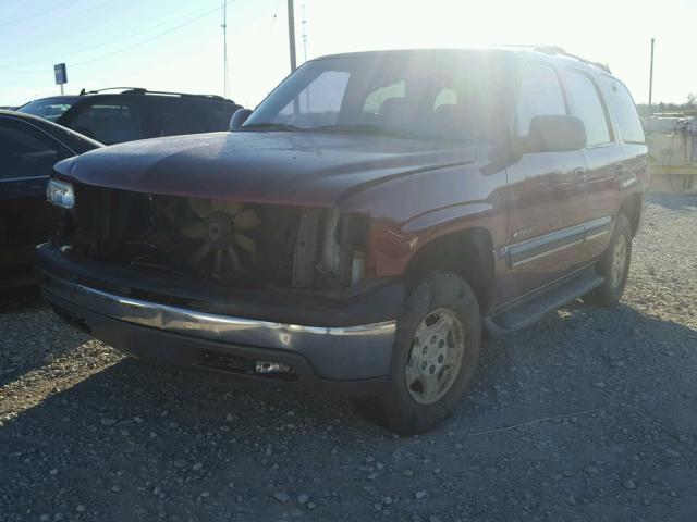 1GNEK13T01J280422 - 2001 CHEVROLET TAHOE K150 BURGUNDY photo 2