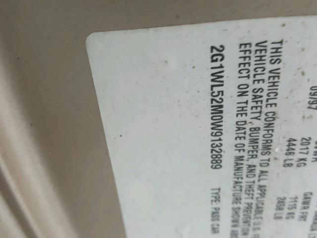 2G1WL52M0W9132889 - 1998 CHEVROLET LUMINA BAS თაფლისფერი ფოტო 10