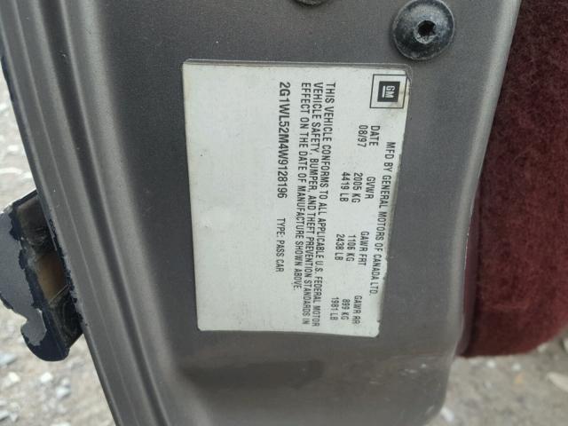 2G1WL52M9V9248459 - 1997 CHEVROLET LUMINA BAS 银色 照片 10