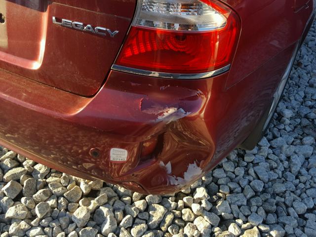 4S3BL616097212729 - 2009 SUBARU LEGACY 2.5 MAROON photo 9