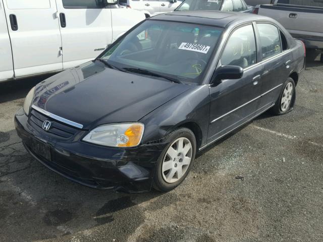 JHMES26791S001801 - 2001 HONDA CIVIC EX BLACK photo 2
