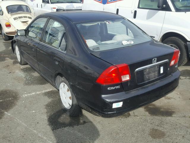 JHMES26791S001801 - 2001 HONDA CIVIC EX BLACK photo 3