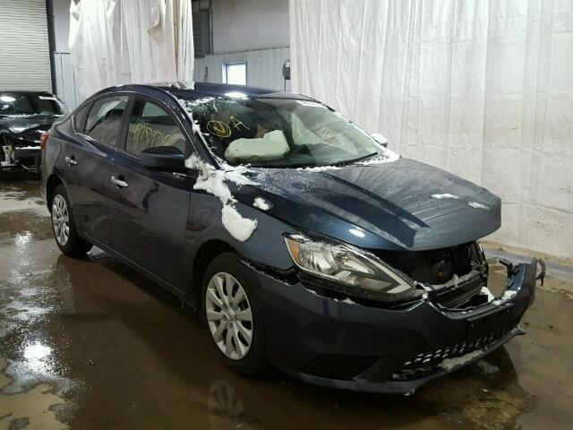 3N1AB7AP9HY330274 - 2017 NISSAN SENTRA S BLUE photo 1