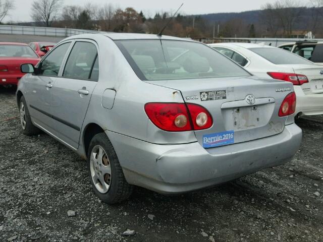 2T1BR32E65C460074 - 2005 TOYOTA COROLLA CE SILVER photo 3