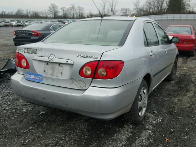 2T1BR32E65C460074 - 2005 TOYOTA COROLLA CE SILVER photo 4