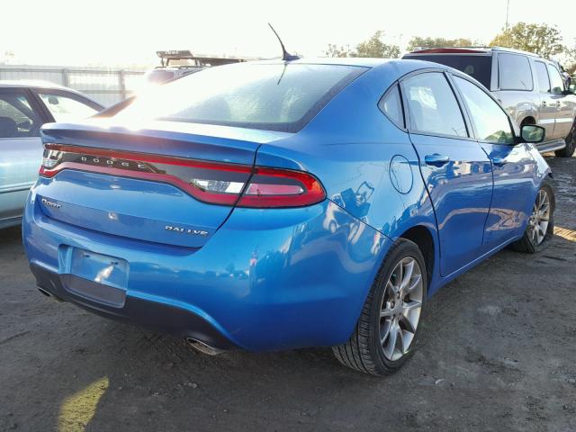 1C3CDFBB5FD243814 - 2015 DODGE DART SXT BLUE photo 4