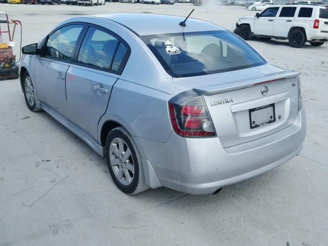 3N1AB6AP2BL659378 - 2011 NISSAN SENTRA 2.0 SILVER photo 3