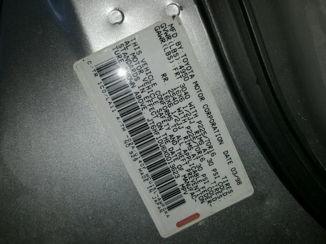 JT6HF10U6X0013623 - 1999 LEXUS RX 300 SILVER photo 10