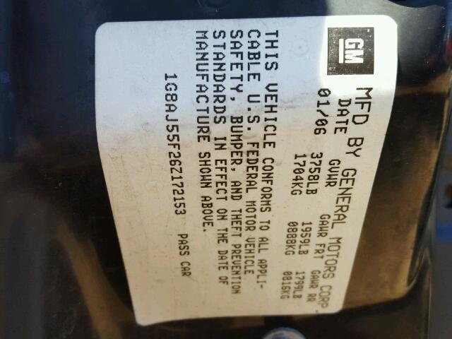 1G8AJ55F26Z172153 - 2006 SATURN ION LEVEL 银色 照片 10